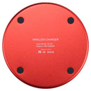 10W QI Plaid Pattern Round Metal Wireless Charger (Red)