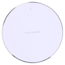 10W QI Plaid Pattern Round Metal Wireless Charger (White)