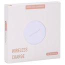 10W QI Plaid Pattern Round Metal Wireless Charger (White)