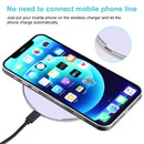 10W QI Plaid Pattern Round Metal Wireless Charger (White)