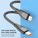 ADC-009 USB-C / Type-C to 8 Pin Zinc Alloy Hose Fast Charging Data Cable, Cable Length: 1m (Silver)