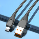 ADC-009 USB to 8 Pin Zinc Alloy Hose Fast Charging Data Cable, Cable Length: 1m (Gun Metal)