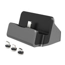 XBX-01 3 in 1 8 Pin + USB-C / Type-C + Micro USB Port Magnetic Charging Base(Black)