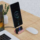 XBX-01 3 in 1 8 Pin + USB-C / Type-C + Micro USB Port Magnetic Charging Base(Pink)