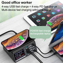X9D 110W Multi-ports Smart Charger Station + Wireless Charger AC100-240V, US Plug (Black)