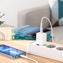 Borofone BN6 PD 20W Single Port Travel Charger with Type-C / USB-C to 8 Pin Cable, EU Plug(White)