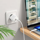 Borofone BN6 PD 20W Single Port Travel Charger with Type-C / USB-C to 8 Pin Cable, EU Plug(White)