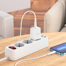 Borofone BN6 PD 20W Single Port Travel Charger with Type-C / USB-C to 8 Pin Cable, EU Plug(White)