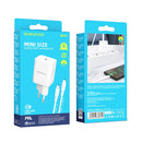 Borofone BN6 PD 20W Single Port Travel Charger with Type-C / USB-C to Type-C / USB-C Cable, EU Plug(White)