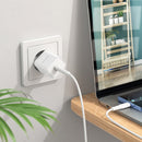 Borofone BN6 PD 20W Single Port Travel Charger with Type-C / USB-C to Type-C / USB-C Cable, EU Plug(White)
