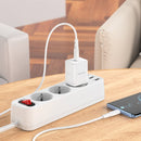 Borofone BN6 PD 20W Single Port Travel Charger with Type-C / USB-C to Type-C / USB-C Cable, EU Plug(White)