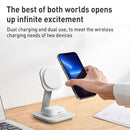 MOMAX Q.Mag Pro 2 Magnetic 2 in 1 Wireless Desktop Charger (White)