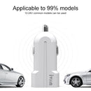 IVON CC13 QC 3.0 Fast Charging Car Charger Set with 8 Pin Charging Cable (White)