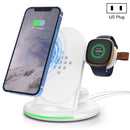 W-02C Magnetic Vertical 3 In 1 Wireless Charger,US Plug (White)