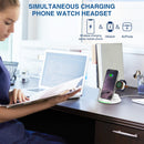 W-02C Magnetic Vertical 3 In 1 Wireless Charger,US Plug (White)