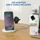 W-02C Magnetic Vertical 3 In 1 Wireless Charger,US Plug (White)