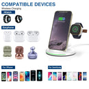 W-02C Magnetic Vertical 3 In 1 Wireless Charger,AU Plug (White)