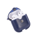 PU Leather Wireless Bluetooth Earphone Protective Case for Apple AirPods 1 / 2, with Metal Buckle(Blue)