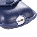PU Leather Wireless Bluetooth Earphone Protective Case for Apple AirPods 1 / 2, with Metal Buckle(Blue)