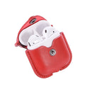 PU Leather Wireless Bluetooth Earphone Protective Case for Apple AirPods 1 / 2, with Metal Buckle(Red)