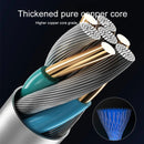 100W 6A Type-C to 8 Pin+Type-C+Micro USB Charging Data Cable, 1.3m(Blue)