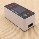 A9 Plus (Global Version) Multi-function AC 100V~240V 8 Ports USB Digital Display LCD Detachable Charging Station Smart Charger with Wireless Charger,Support QC3.0 (White)
