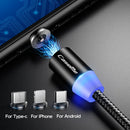CaseMe 3 in 1 Type-C / 8 Pin / Micro USB to USB Magnetic Charging Cable for Series 1, Length : 1m(Silver)