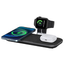 WiWU Power Air PA3IN1B 3 in 1 Wireless Charger Base with Watch Charger Holder for Mobile Phones & AirPods(Black)