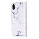 For iPhone X / XS White Marble Pattern Horizontal Flip Leather Case with Holder & Card Slots & Wallet
