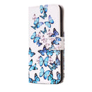 For iPhone X / XS Small Blue Butterflies Pattern Horizontal Flip Leather Case with Holder & Card Slots & Wallet