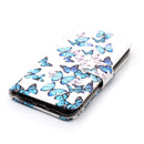 For iPhone X / XS Small Blue Butterflies Pattern Horizontal Flip Leather Case with Holder & Card Slots & Wallet