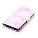 For iPhone X / XS Pink Marble Pattern Horizontal Flip Leather Case with Holder & Card Slots & Wallet