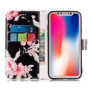 For iPhone X / XS Azalea Pattern Horizontal Flip Leather Case with Holder & Card Slots & Wallet