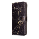 For iPhone X / XS Black Gold Marble Pattern Horizontal Flip Leather Case with Holder & Card Slots & Wallet