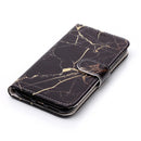 For iPhone X / XS Black Gold Marble Pattern Horizontal Flip Leather Case with Holder & Card Slots & Wallet