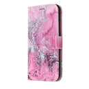 For iPhone X / XS Pink Seawater Pattern Horizontal Flip Leather Case with Holder & Card Slots & Wallet