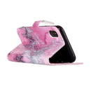 For iPhone X / XS Pink Seawater Pattern Horizontal Flip Leather Case with Holder & Card Slots & Wallet