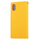 GOOSPERY FANCY DIARY for iPhone X / XS Cross Texture Horizontal Flip Leather Case with Card Slots & Wallet & Holder(Yellow)