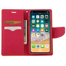 GOOSPERY FANCY DIARY for iPhone X / XS Cross Texture Horizontal Flip Leather Case with Card Slots & Wallet & Holder(Yellow)
