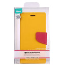 GOOSPERY FANCY DIARY for iPhone X / XS Cross Texture Horizontal Flip Leather Case with Card Slots & Wallet & Holder(Yellow)