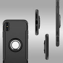 For iPhone X / XS Magnetic 360 Degree Rotation Ring Armor Protective Case(Black)