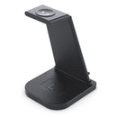 10W 3 in 1 QC 3.0 Vertical Multi-function Wireless Charger with Stand Function, Suitable for Mobile Phones / Apple Watch / AirPods (Black)