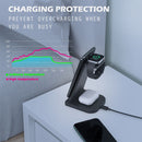 10W 3 in 1 QC 3.0 Vertical Multi-function Wireless Charger with Stand Function, Suitable for Mobile Phones / Apple Watch / AirPods (Black)