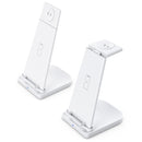 10W 3 in 1 QC 3.0 Vertical Multi-function Wireless Charger with Stand Function, Suitable for Mobile Phones / Apple Watch / AirPods (White)