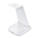 10W 3 in 1 QC 3.0 Vertical Multi-function Wireless Charger with Stand Function, Suitable for Mobile Phones / Apple Watch / AirPods (White)