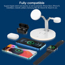 3 in 1 15W Multi-function Magnetic Wireless Charger for Mobile Phones & Apple Watches & AirPods 1 / 2 / Pro, with Colorful LED Light(Black)