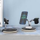 3 in 1 15W Multi-function Magnetic Wireless Charger for Mobile Phones & Apple Watches & AirPods 1 / 2 / Pro, with Colorful LED Light(White)