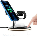 3 in 1 15W Multi-function Magnetic Wireless Charger for Mobile Phones & Apple Watches & AirPods 1 / 2 / Pro, with Colorful LED Light(White)