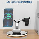 3 in 1 15W Multi-function Magnetic Wireless Charger for Mobile Phones & Apple Watches & AirPods 1 / 2 / Pro, with Colorful LED Light(White)