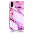 For iPhone X / XS Pink Marble Pattern TPU Shockproof Protective Back Cover Case